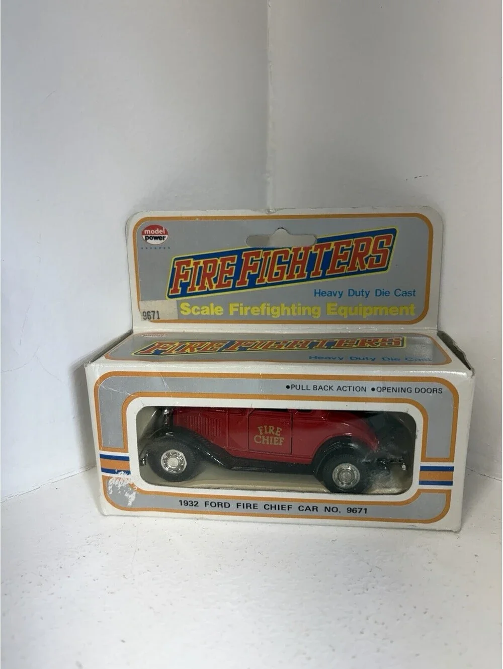 Vintage - Die Cast 1932 Ford Fire Chief Model Power Fire Fighters (NEW IN BOX)